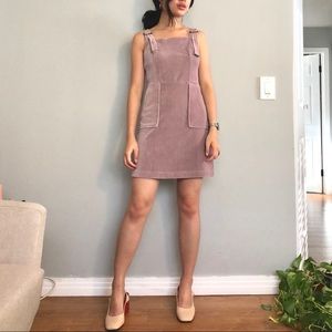 TOPSHOP velvet corduroy mini overall dress size 4
